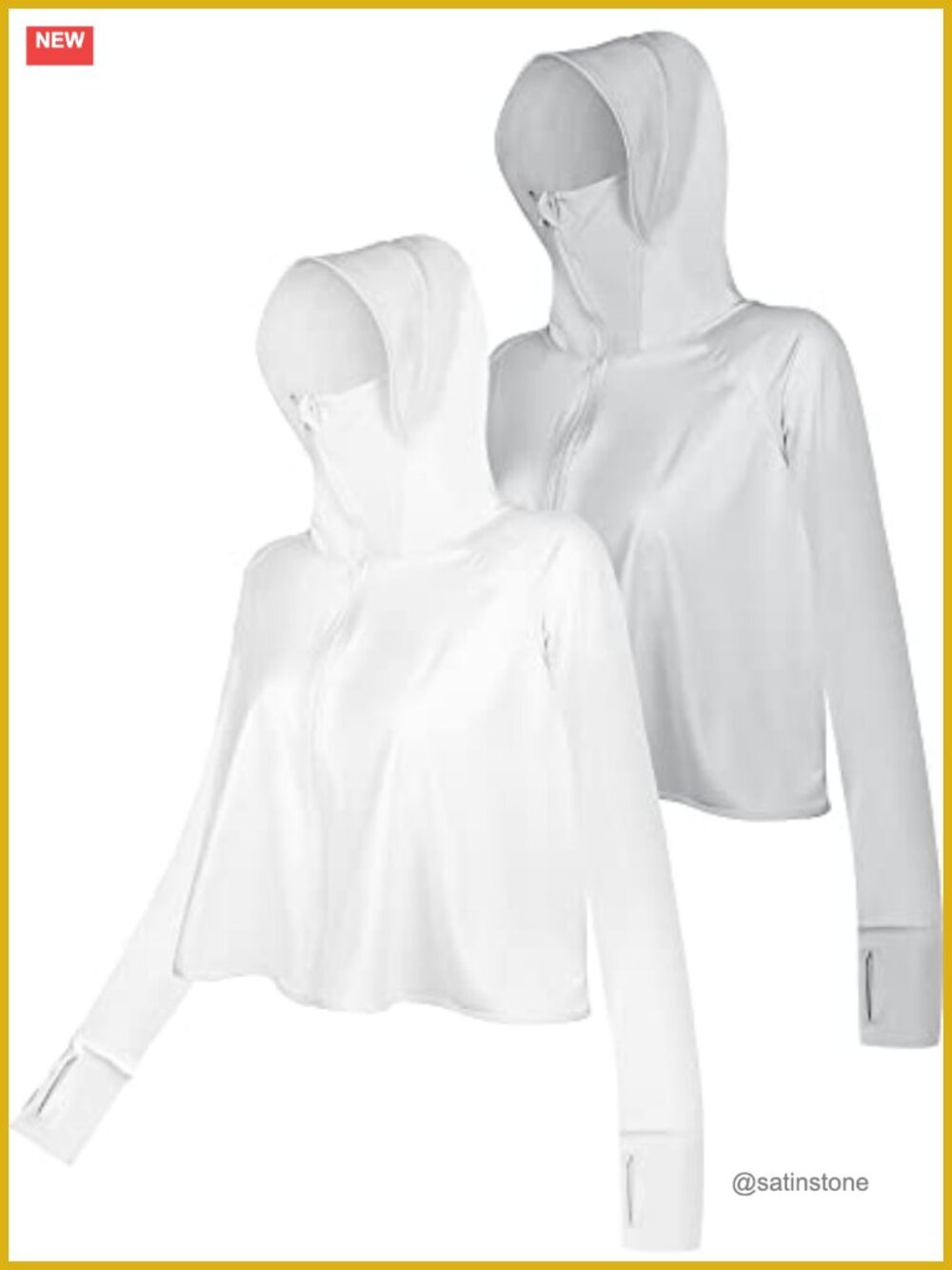 Women's UV Protection Full Zip Hoodie with Mask UPF 50+ Lightweight